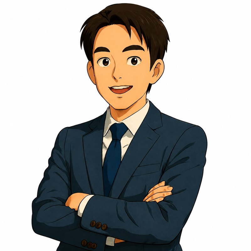 팔짱을 끼고 웃고 있는 국어 전문과외 정선생님 일러스트